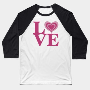 Hot Pink Love Heart to Spread Love Baseball T-Shirt